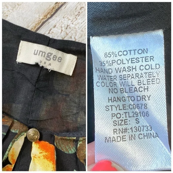 Umgee Cold Shoulder Floral Dress Size Small - Picture 5 of 8